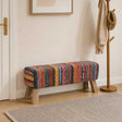 Vidaxl bank 110 x 30 x 45 cm echt leer meerkleurig