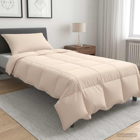 Vidaxl dekbedset 2 st 137 x 200 cm alle seizoenen kapokvezel beige