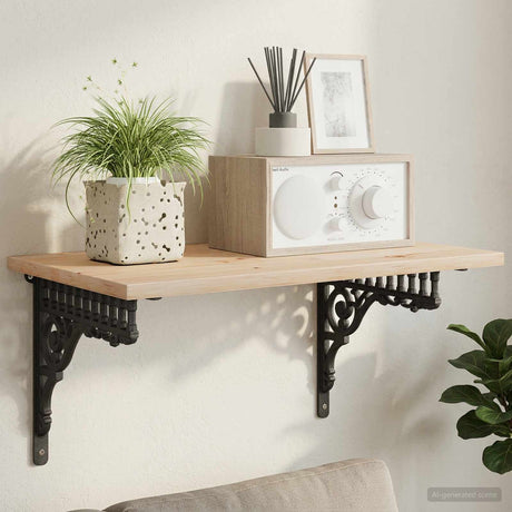 Vidaxl wandplank beugels 2 st zwart 27,5 x 23 x 4 cm staal