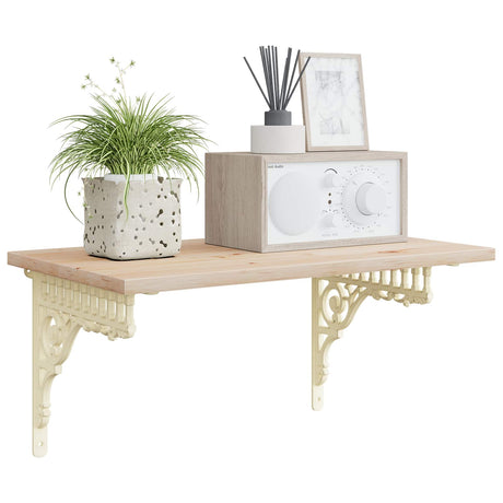 Vidaxl wandplank beugels 12 st antiek wit 27,5 x 23 x 4 cm staal