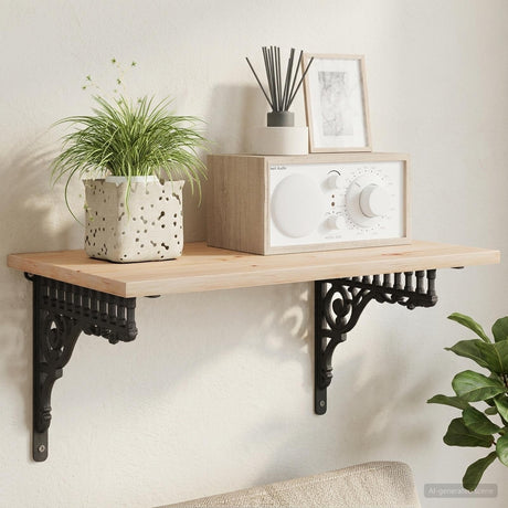 Vidaxl wandplank beugels 12 st zwart 27,5 x 23 x 4 cm staal