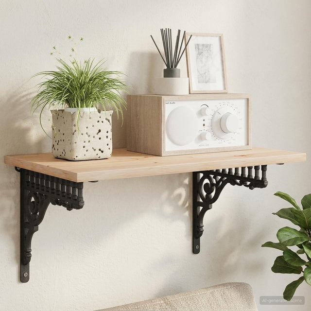 Vidaxl wandplank beugels 12 st zwart 27,5 x 23 x 4 cm staal