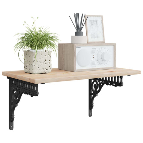 Vidaxl wandplank beugels 12 st zwart 27,5 x 23 x 4 cm staal