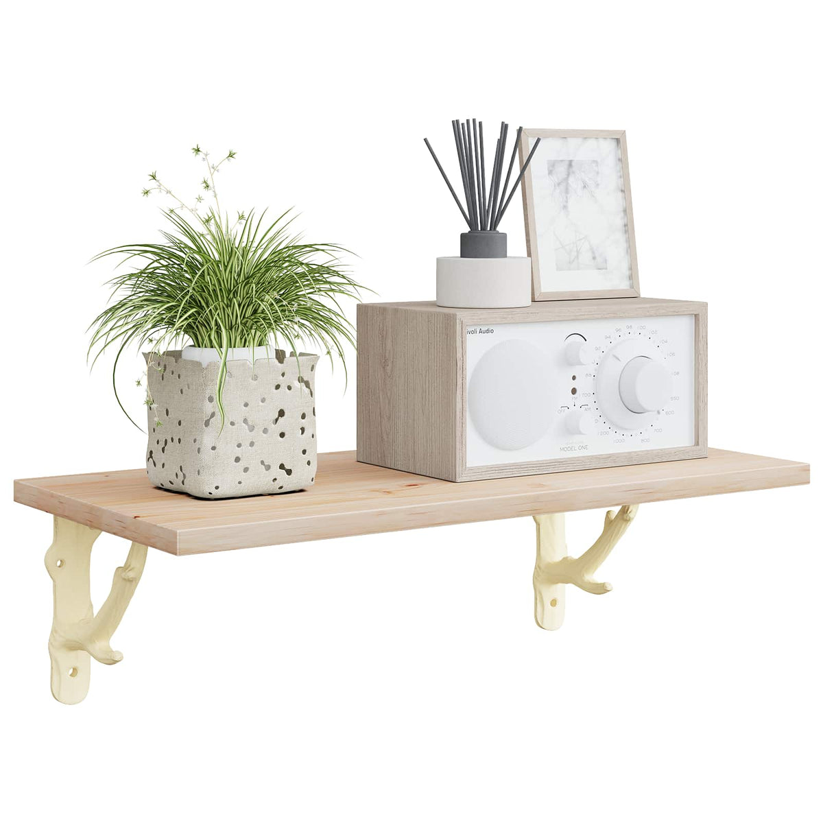 Vidaxl wandplankbeugels 12 st antiek wit 14 x 14 x 4 cm staal