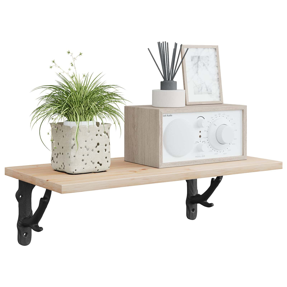 Vidaxl wandplankbeugels 12 st zwart 14 x 14 x 4 cm staal