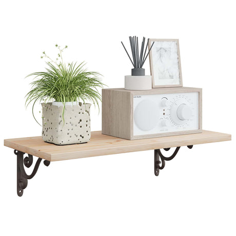 Vidaxl wandplank beugels 2 st antiek bruin 12 x 14 x 3 cm staal