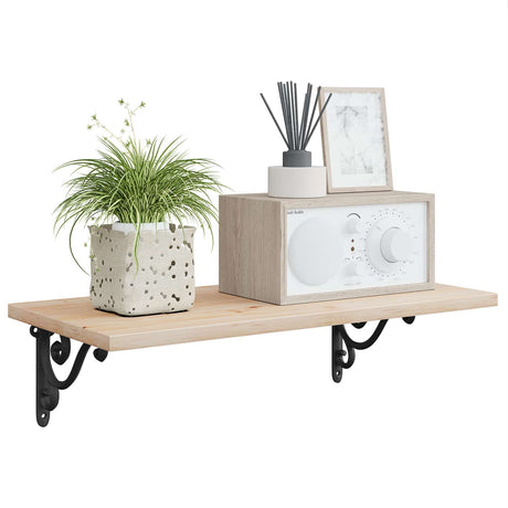 Vidaxl wandplank beugels 2 st zwart 12 x 14 x 3 cm staal