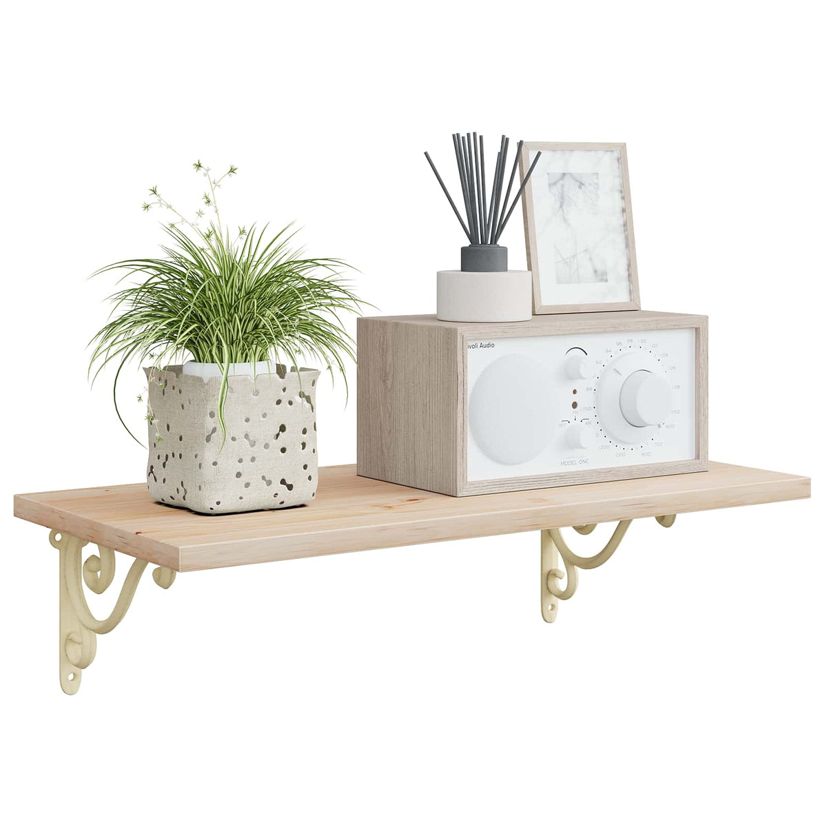 Vidaxl wandplank beugels 12 st antiek wit 12 x 14 x 3 cm staal