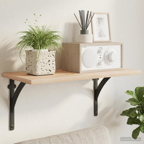 Vidaxl wandplank beugels 12 st zwart 14,5 x 14,5 x 3,5 cm staal