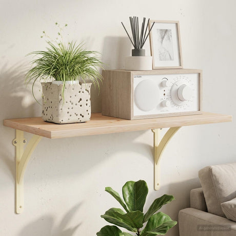 Vidaxl wandplank beugels 2 st antiek wit 21 x 21 x 3,5 cm staal