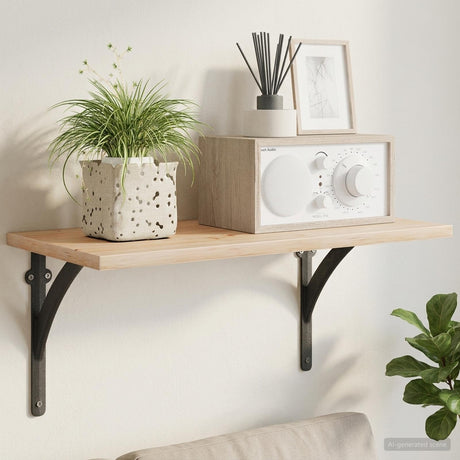 Vidaxl wandplank beugels 2 st zwart 21 x 21 x 3,5 cm staal