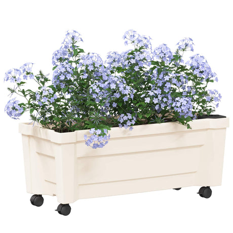 Vidaxl calypso plantenbak met wielen pp wit