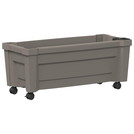 Vidaxl calypso plantenbak met wielen pp grijs