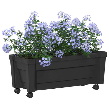 Vidaxl calypso plantenbak met wielen pp antraciet