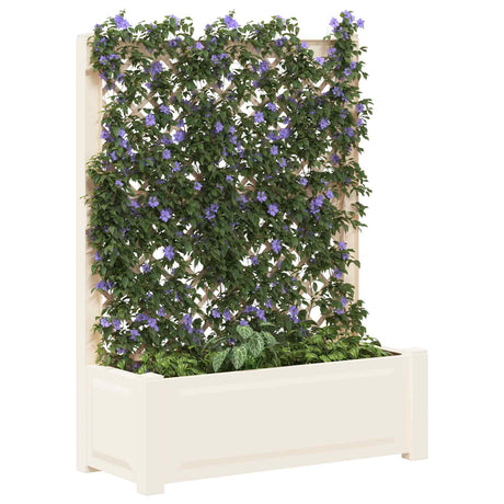 Vidaxl grote plantenbak met trellis pp wit
