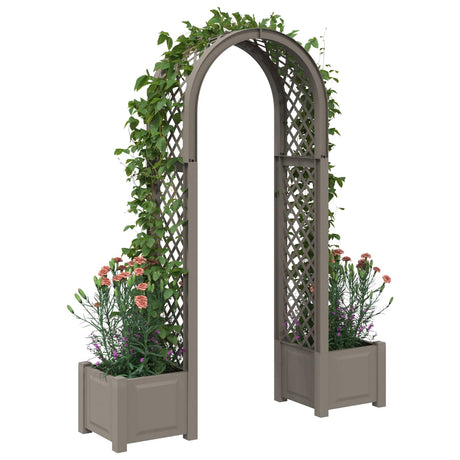 Vidaxl rozenboog met planter grijs 168,5 x 43 x 207 cm pp