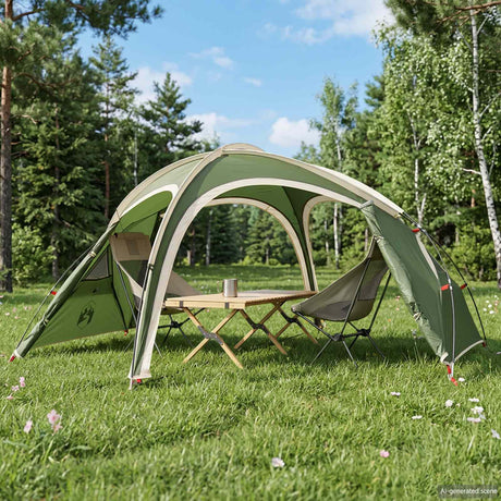 Vidaxl trekkingtent met regenhoes waterdicht 2-persoons groen