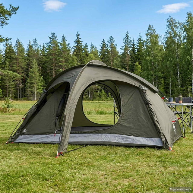 Vidaxl trekkingtent met regenhoes waterdicht 2-persoons legergroen