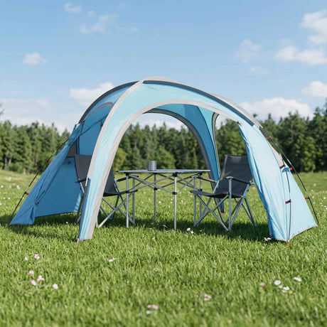 Vidaxl trekkingtent met regenhoes waterdicht 3-persoons blauw