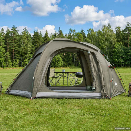 Vidaxl trekkingtent met regenhoes waterdicht 3-persoons legergroen