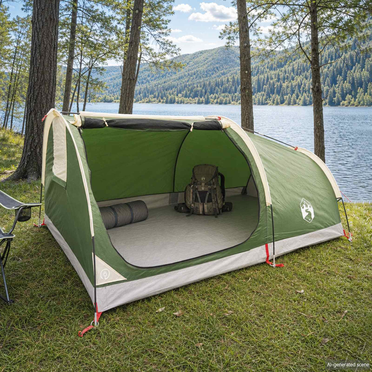 Vidaxl hiking tent waterdicht 2-persoons groen