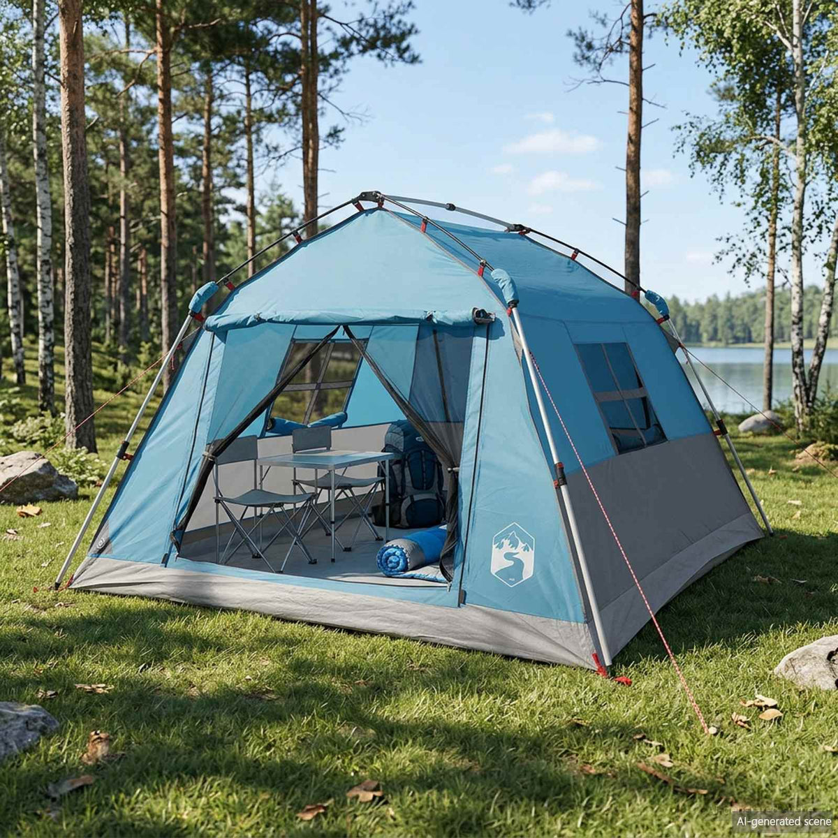 Vidaxl instant tent water-resistant 3-persoons blauw