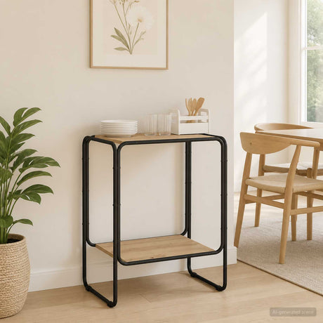 Vidaxl dressoir artisanaal eiken 60 x 38 x 75 cm bewerkt hout