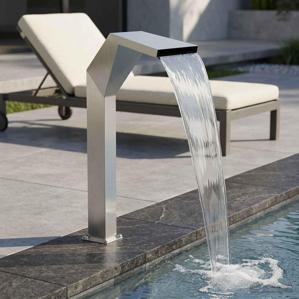 Vidaxl pool waterval roestvrij staal 50 x 30 x 90 cm zilverkleurig