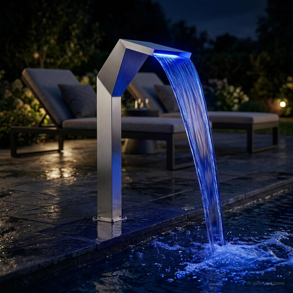 Vidaxl pool waterval roestvrij staal 50 x 30 x 90 cm zilverkleurig
