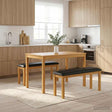 Vidaxl eetbank 95 x 32 x 45 cm massief eikenhout zwart