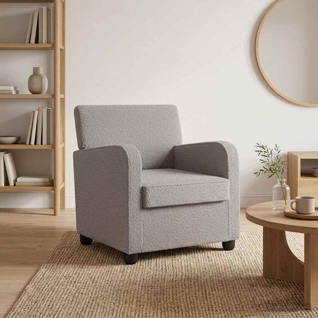 Vidaxl fauteuil lichtgrijs kunstlamswol