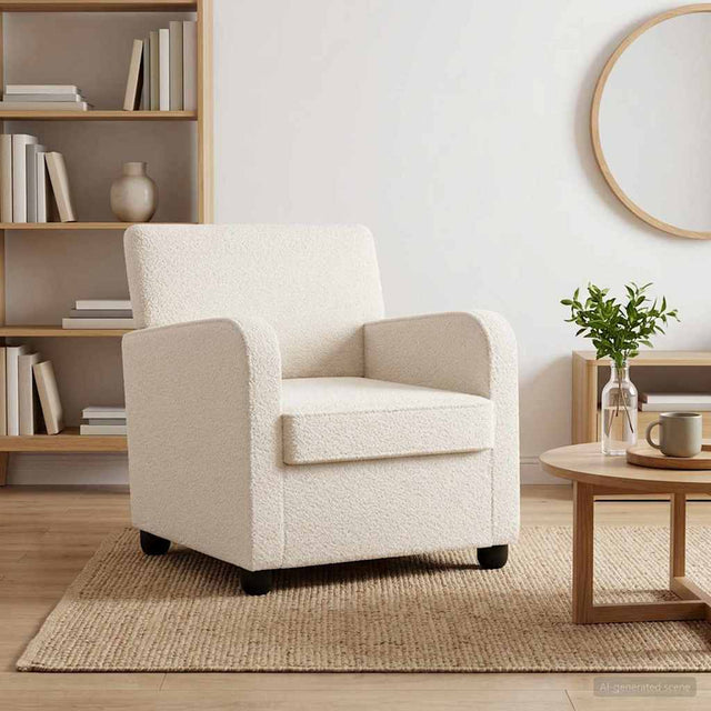 Vidaxl fauteuil crèmekleurig kunstlamswol