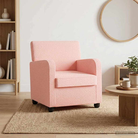 Vidaxl fauteuil roze kunstlamswol