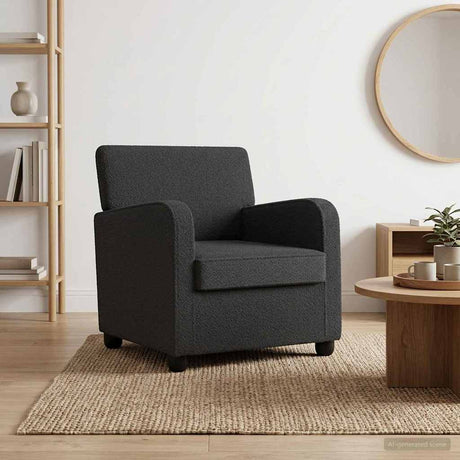 Vidaxl fauteuil donkergrijs kunstlamswol