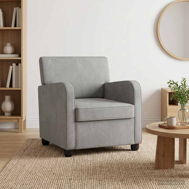 Vidaxl fauteuil lichtgrijs fluweel