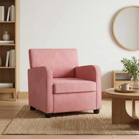 Vidaxl fauteuil roze fluweel