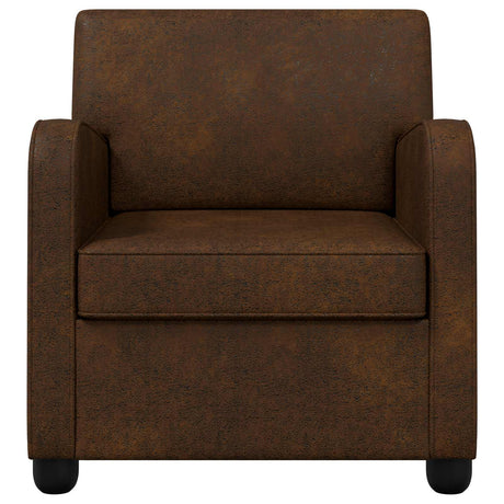 Vidaxl fauteuil bruin nep suede leer