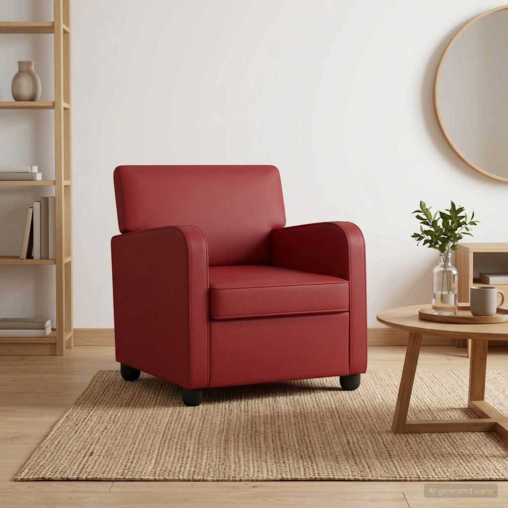 Vidaxl fauteuil wijnrood kunstleer