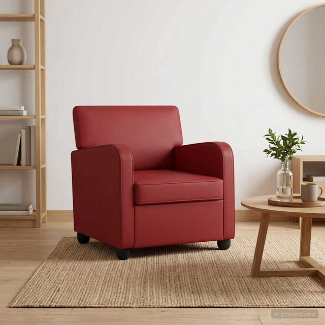 Vidaxl fauteuil wijnrood kunstleer