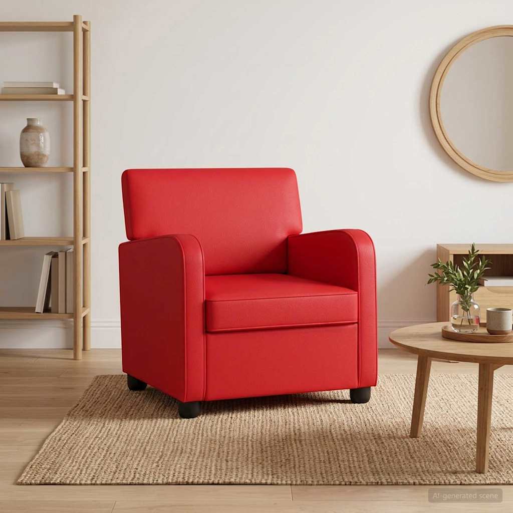 Vidaxl fauteuil rood kunstleer