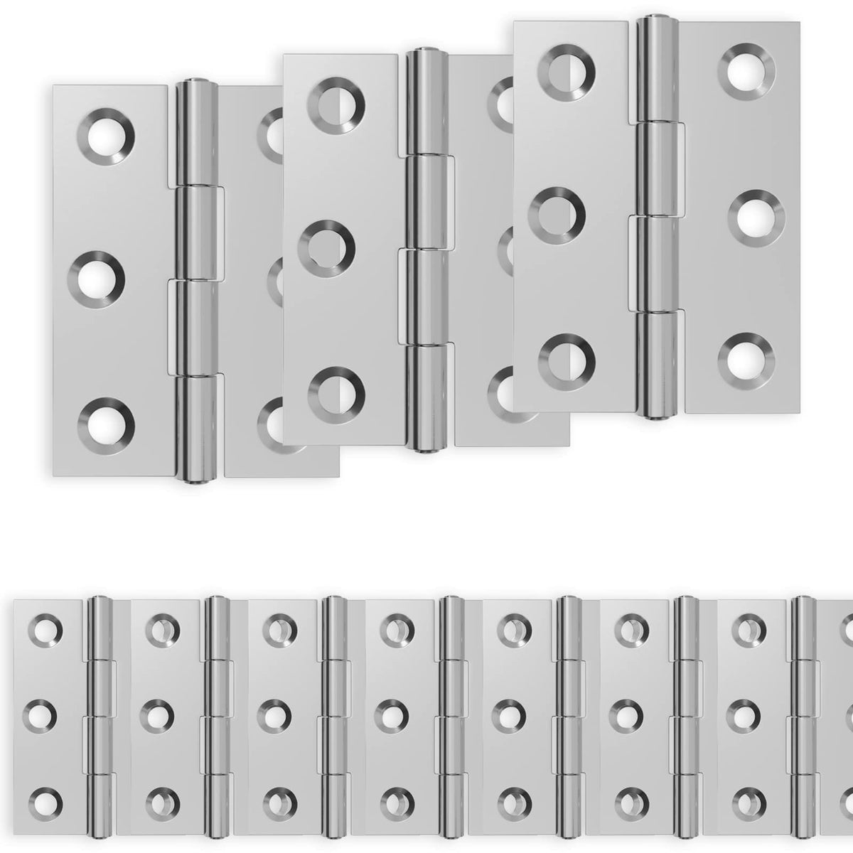 Vidaxl scharnier 24 st 44 x 31 x 5 mm zilver staal