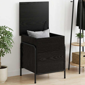 Vidaxl opbergbox zwart eiken 80 x 40 x 49,5 cm bewerkt hout