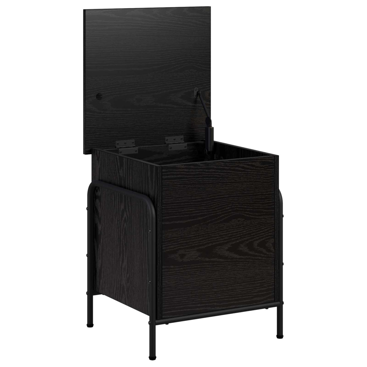Vidaxl opbergbox zwart eiken 80 x 40 x 49,5 cm bewerkt hout