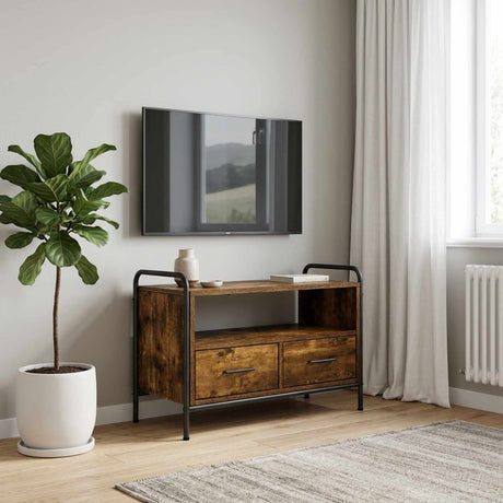 Vidaxl tv-meubel 67,5 x 33 x 50 cm gerookt eiken bewerkt hout