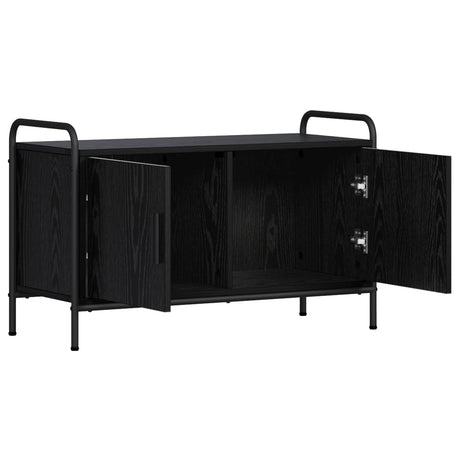 Vidaxl tv-meubel 79,5 x 33 x 50 cm zwart eiken bewerkt hout