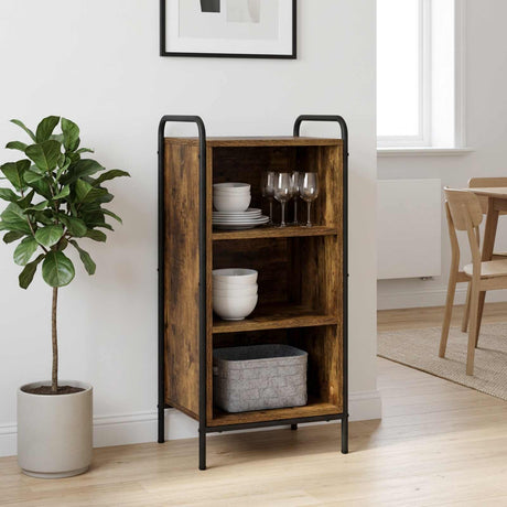 Vidaxl dressoir gerookt eiken 97 x 33 x 81 cm bewerkt hout