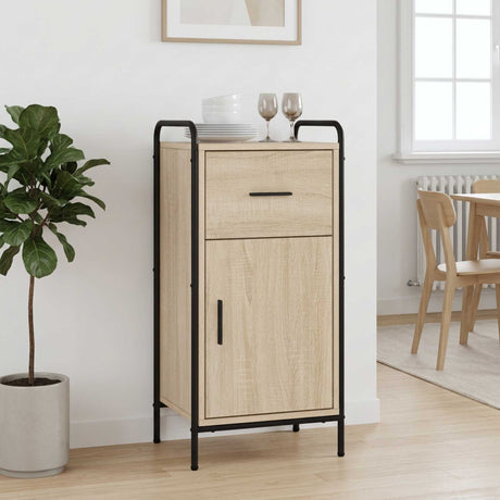 Vidaxl dressoir sonoma eiken 97 x 33 x 81 cm bewerkt hout