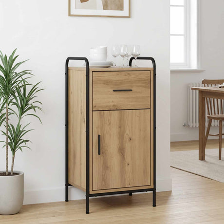 Vidaxl dressoir artisanaal eiken 97 x 33 x 81 cm bewerkt hout