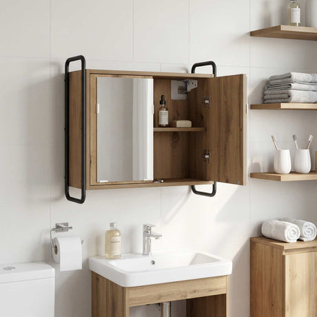 Vidaxl hangend badkamerkast artisanaal eiken 64 x 20 x 56,5 cm