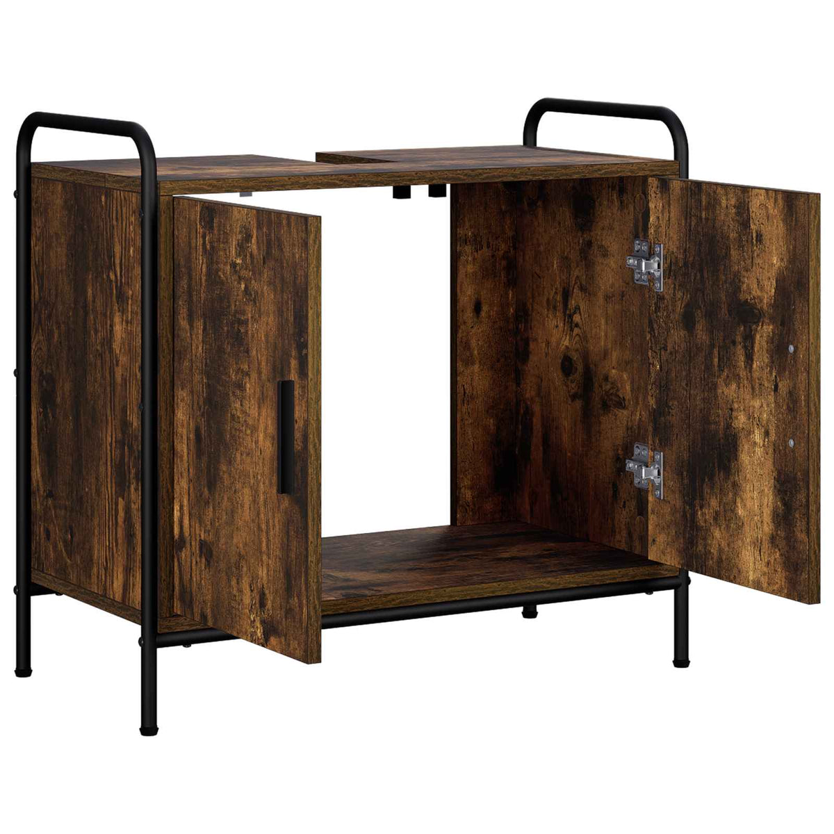 Vidaxl badkamerkast gerookt eiken 65,5 x 34 x 61 cm bewerkt hout